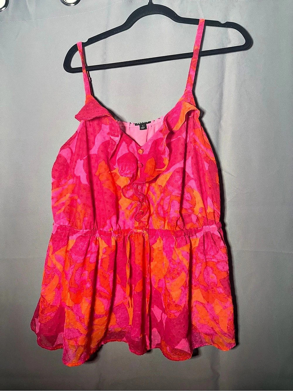 Torrid Abstract Print Tank Pink & Orange